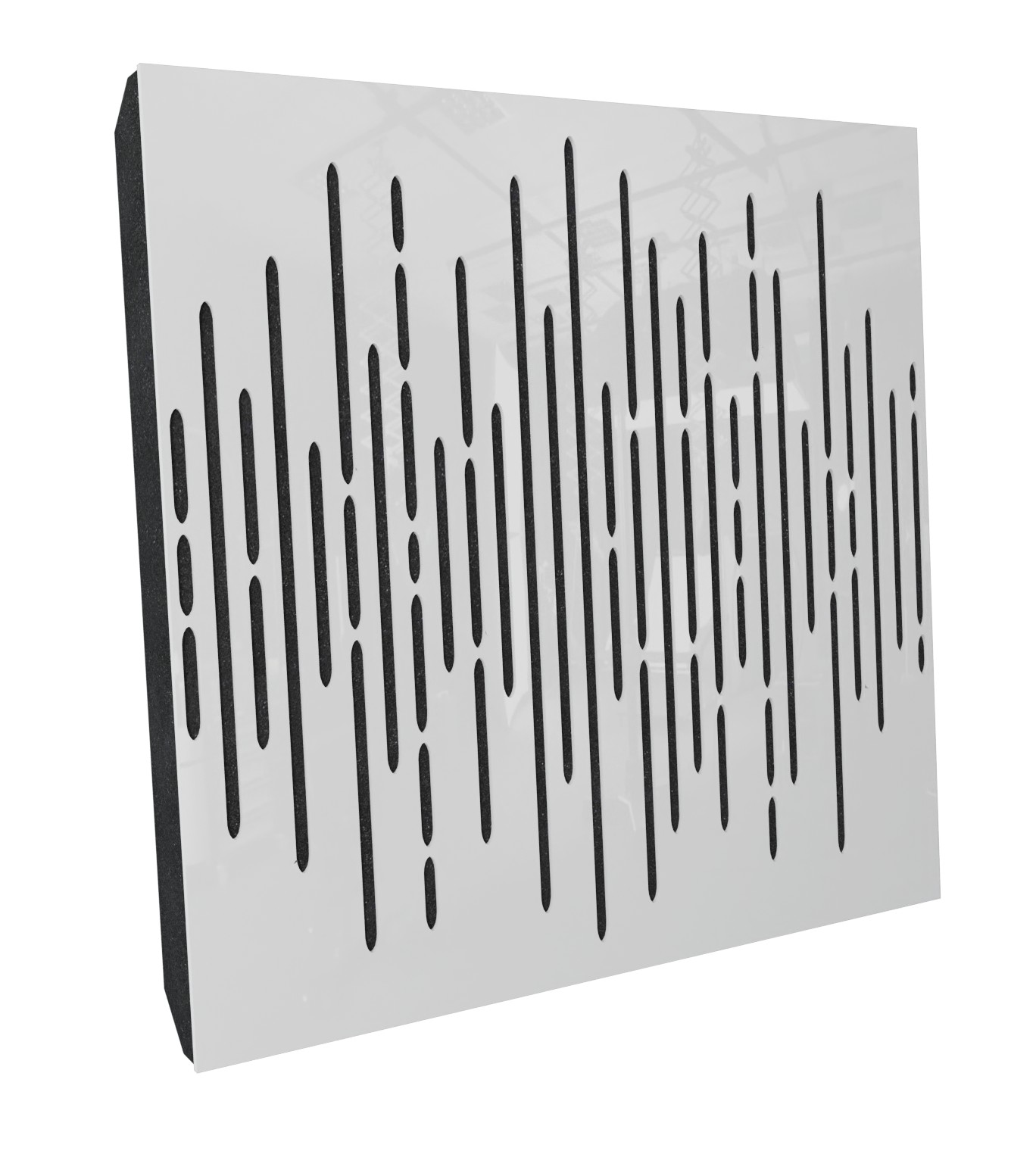 Sound-absorpbing acoustic panel WAVE white gloss with a thikness of 30 mm by UA Acoustics